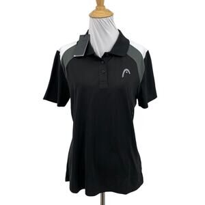 Head Shirt Womens L Large Black White Club 22 Tech Polo Panel Performance Tennis